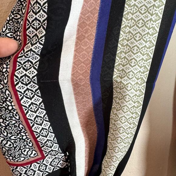 Susan Graver button Down Tunic Long Sleeve Size 10 Geometric Print Lagenlook - Picture 2 of 8